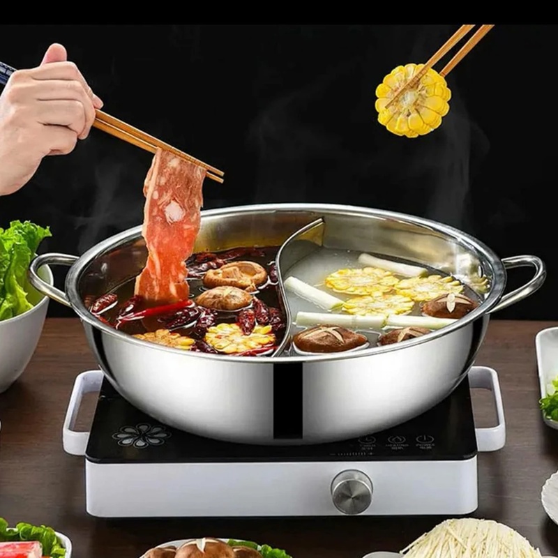 RVS 28cm verdeelde hotpot, dub - Home Cooking Gas recensie en prijs