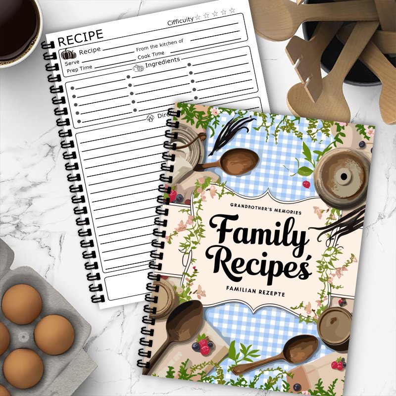 A5 Receptenboek, Blauw Raster, - Home Cooking Cookbook recensie en prijs