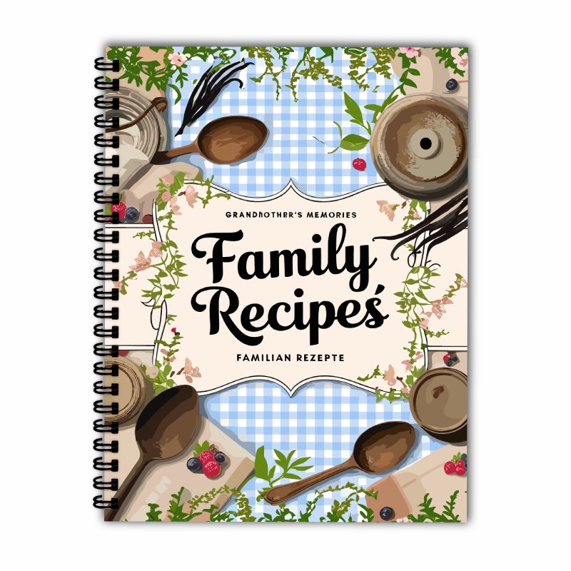 A5 Receptenboek, Blauw Raster, - Home Cooking Cookbook recensie en prijs